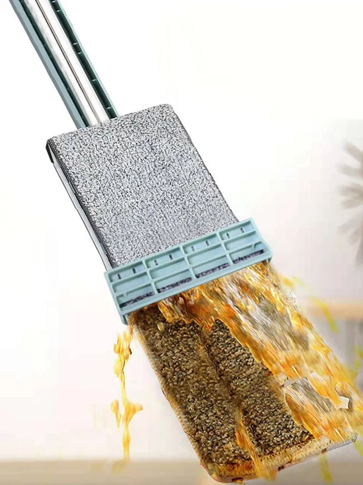 Free hand washing Amazon hot sale flat mop long handle washable cleaning dust mops.jpg