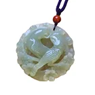 Jade Pendant Wholesale High Quality Natural Quartz Crystal Light Green Hetian Jade Carved Pendant For Sale