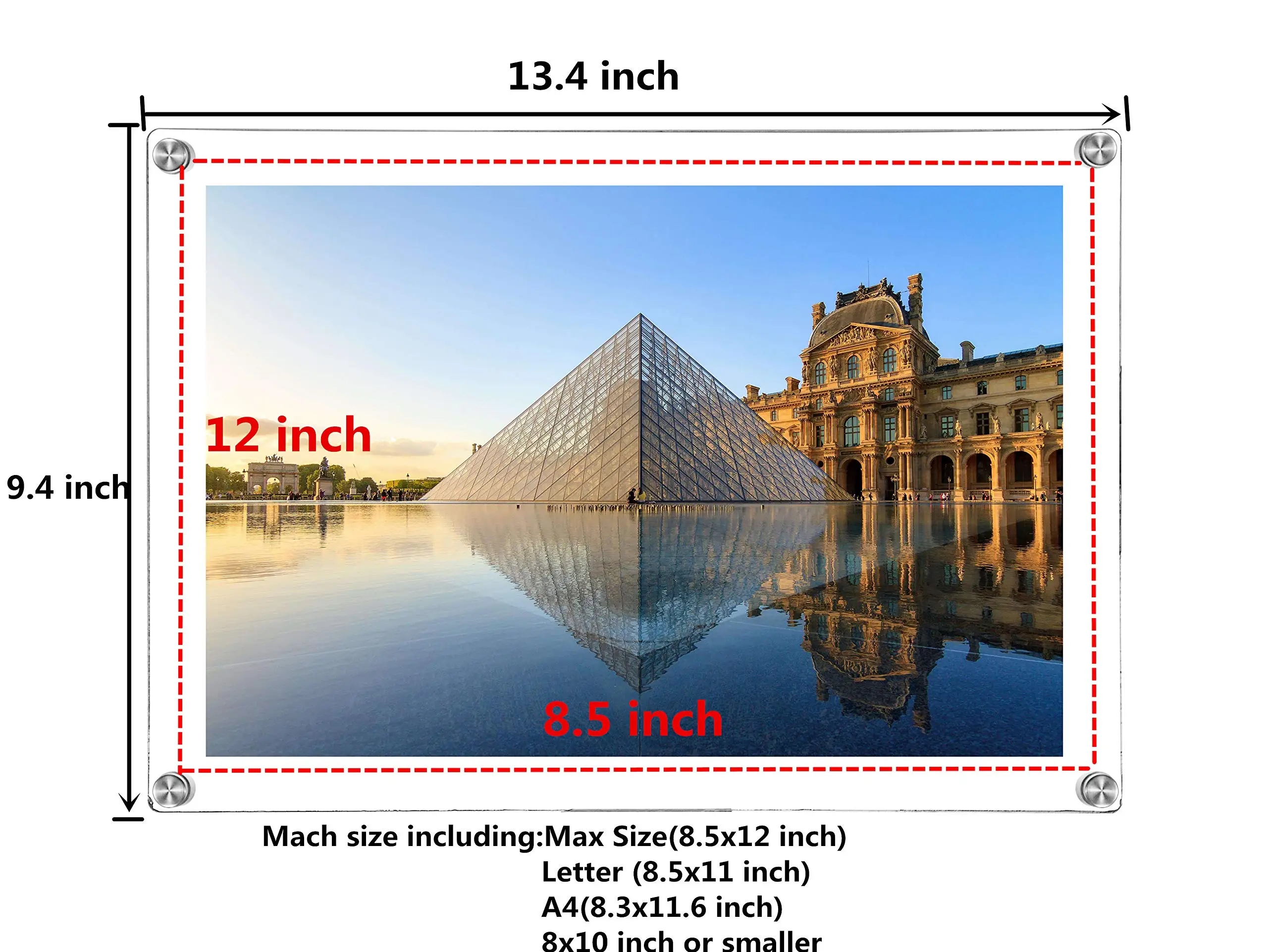 product 1114inch double panel wall mount hanging floating frameless clear acrylic picture frame for degree certificate photo frames-4