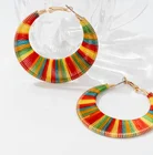 Hoop Earring Earrings Boho Coloful Fabric Hoop Earring Bohemian Earring Women Boho Big Hoop Earring