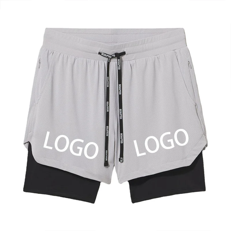 men's 2 in 1 running shorts with phone pocket