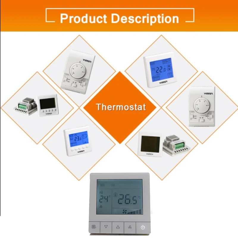 Digital Temperature Thermostat Controller, LCD, HVAC - detail 2