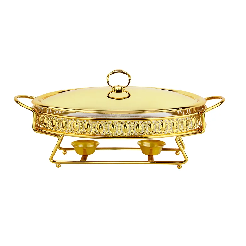 Freely Samples Ceramic dish for all gold ceramic party chafing dish