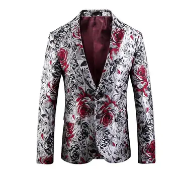 Bespoke half canvas New Design White with red print men tuxedo suit