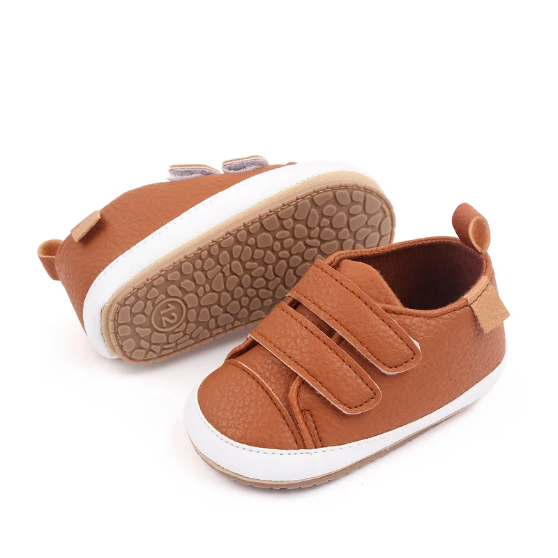 Unisex Toddler Shoes Soft Bottom with Solid Color and Leopard Print Non-Slip Design for Babies Aged 0-18 Months supplier