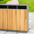 Bin Community Outdoor Big Commercial Wooden Square Classified 3 Section Garbage Bin