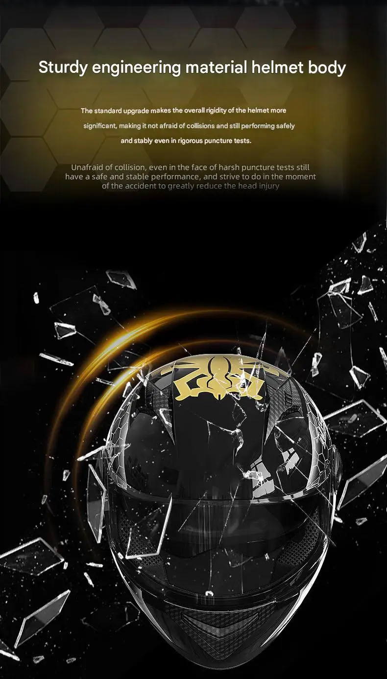 New 3C Certified DOT Approved Full Face ABS Motorcycle Helmet with Double Transparent Mirrors All Seasons