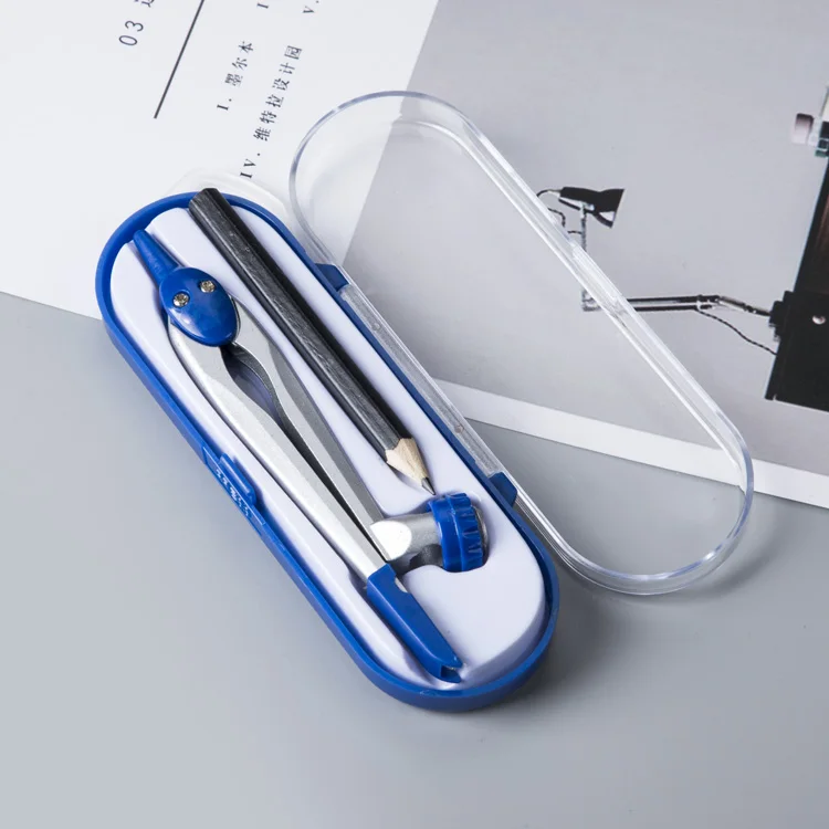 China Factory Low Price High Quality Metal Math Compasses Set With One Pencil in Plastic case