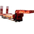 Berkley 3 4 Axle Heavy Equipment 60ton Excavator Transport Lowboy Truck Low Flatbed Gooseneck Lowbed Semi Trailer