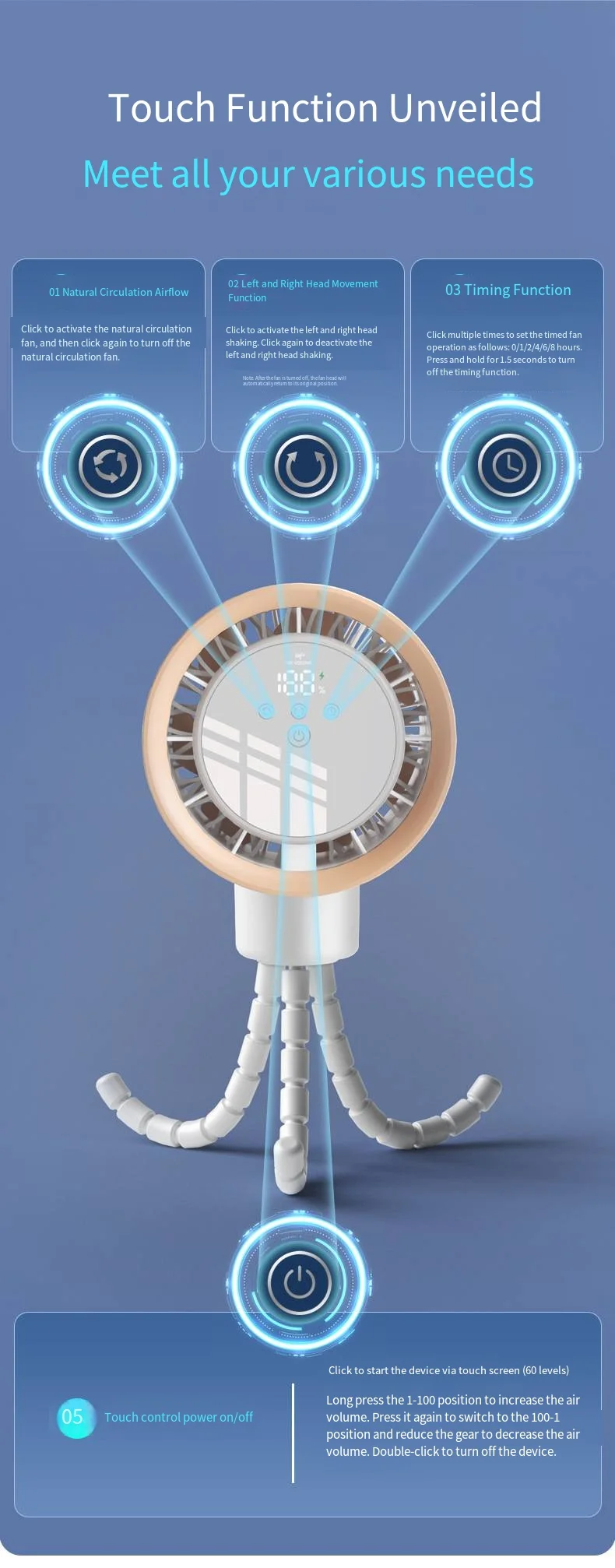 Mini Portable Fan, USB, Plastic - detail 10