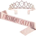 Hot Selling New Design Birthday Party Crown Birthday Girl Sash Set Girl Birthday Crown And Sash For Adults