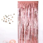 Wedding Party Birthday Wedding Party Background Decoration Shiny Rose Gold Tinsel Foil Tinsel Curtain