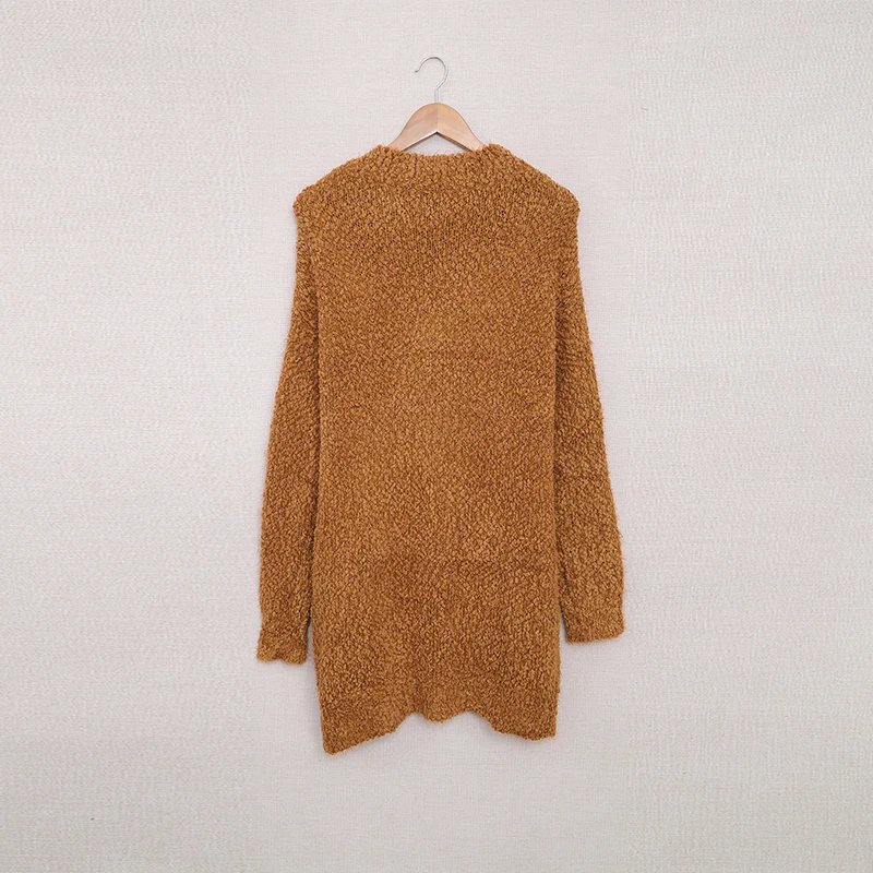 Dear-Lover Oem Odm Private Label Long Cardigan Woman Fuzzy Knit Cardigan With Pockets