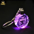 7 Colors KPOP BTS Bangtan Boys Jungkook Jimin Jin Rap Monster V LED Crystal Keychain