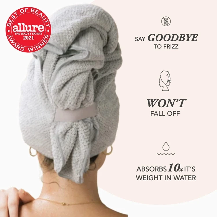 High absorbent bathroom hair drying wrap towel hair turban for women