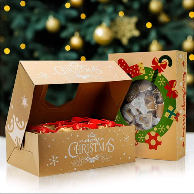 hot sale kraft paper christmas gift box candy christmas box