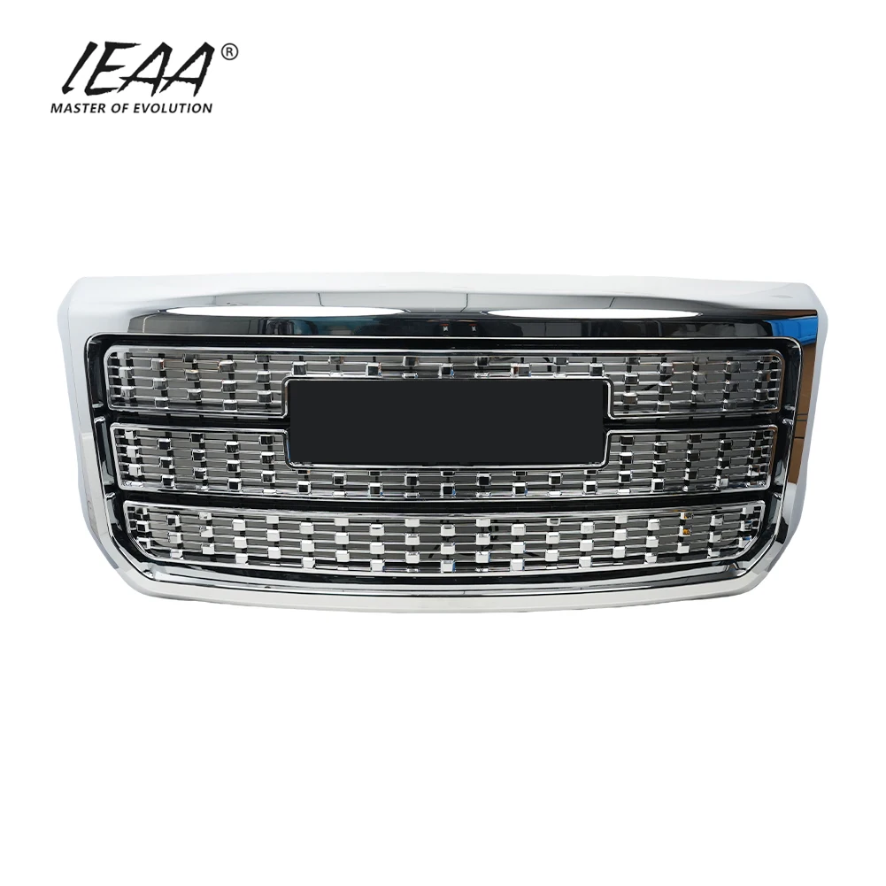 product car accessories grille with light front bumper parts for gmc sierra 2500hd 3500hd 2015 2020 chrome sliver grill-4