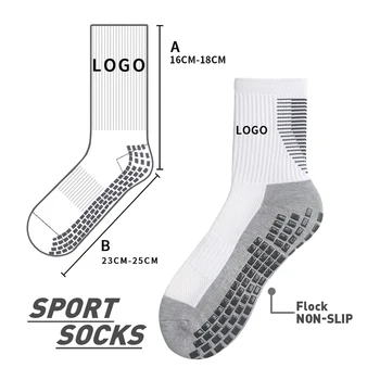 Custom Men Thigh High Cycling Non-slip Running Soccer Basketball Trampoline Unisex Sports Grip Football Socks With Logo