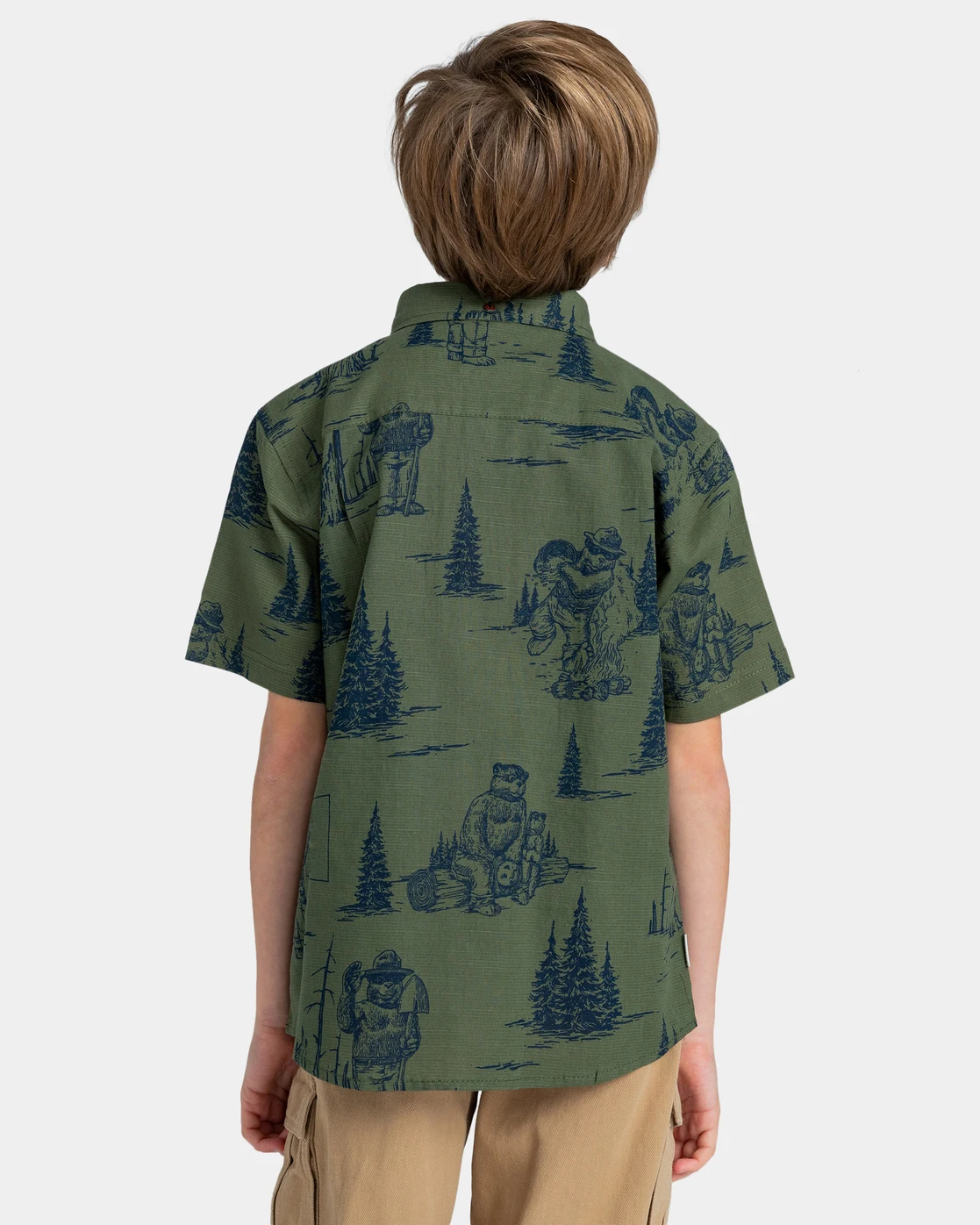 Custom allover reactive print children boys clothing kids boys button down shirt boys shirt new fashion 2023 supplier
