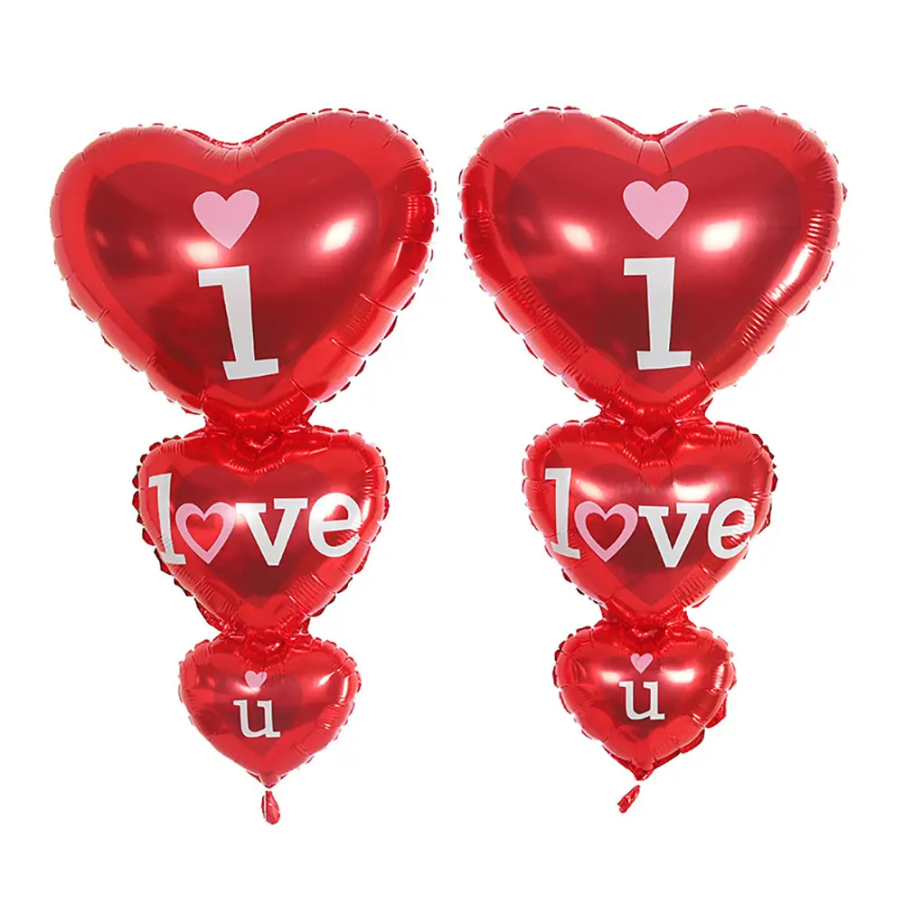 Large Conjoined Heart I Love You Aluminum Foil Helium Balloon Valentine