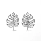 Pave Earring Earrings Milskye Wholesale Trendy Custom Color Pave Diamond Leaf Tree Life Earring Stud