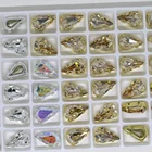 8*13mm Drop Crystal Stones With Metal Claw Setting Sew On For Jewelry