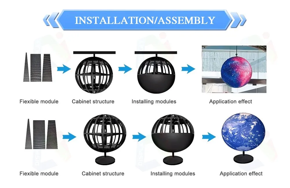 Creative Sphere LED Screen Customized Size Flexible Large Full Color Ball Spherical Shape Globe LED Video Display Video Wall manufacture