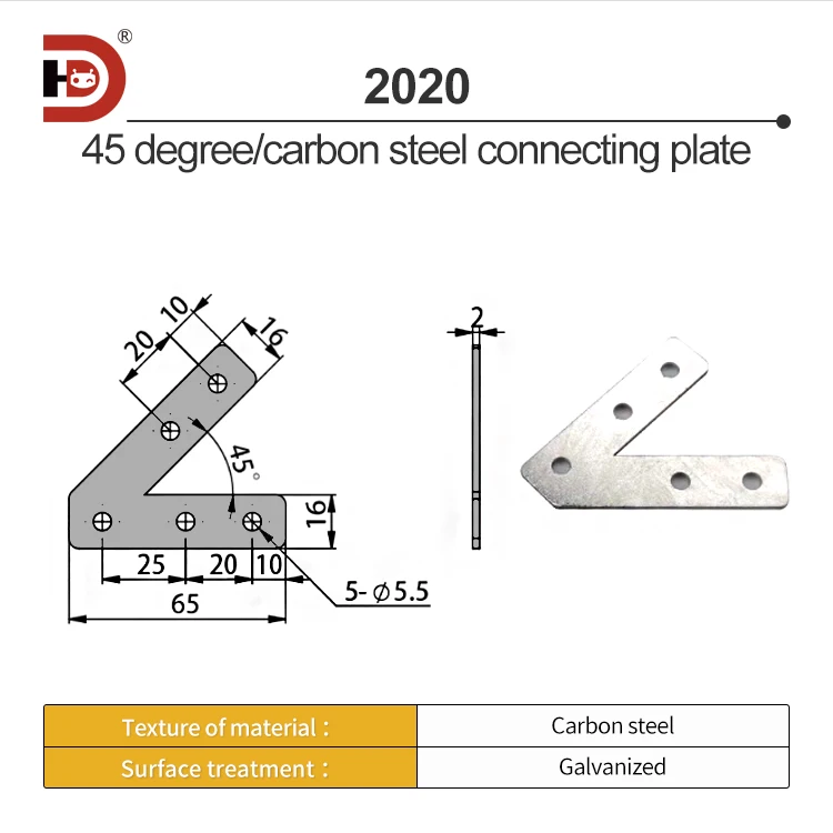 45 Degree 135 Degree Profile Surface Reinforcement Plate Side Angle Connection Plate Corner Connection Piece 30304040 Universal supplier