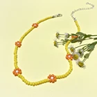 Bead Strand Hot Sale Multicolor Necklace Bohemian Miyuki Seed Bead Flower Daisy Choker Strand Necklace