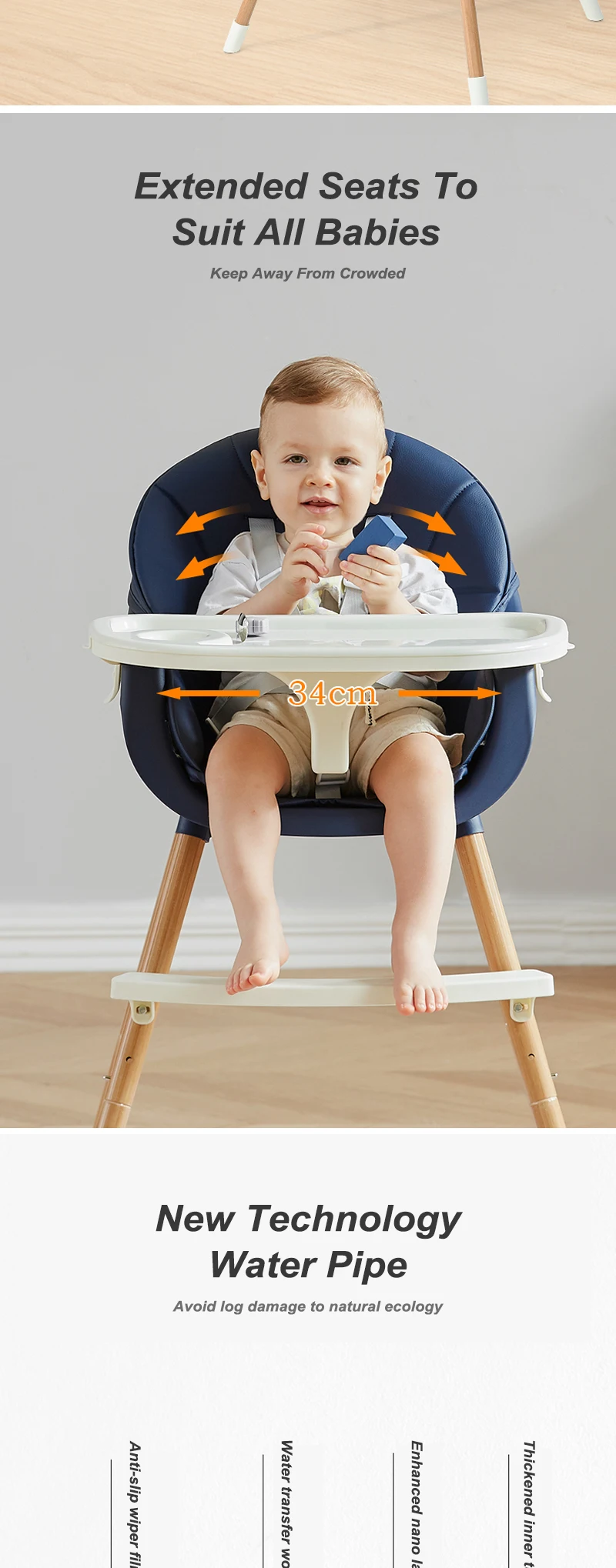 Wholesale Booster Modern Stool Portable Folding Infant Swivel for Children Plastic Kids High Feeding 3 in 1 Baby Dinning Chair factory