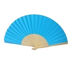 Fan Cute Wholesale Customised Wooden Folding Bamboo Hand Fan With Pouch