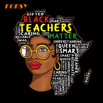 Girls Africa Map Teachers Black History Month Sticker Women Motif Plastisol Heat Press Transfer for T-Shirt