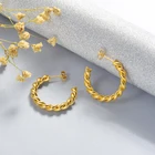 Gold Earrings Earrings BAOYAN Fashion Jewelry Gold Plated Stainless Steel Hoop Earrings