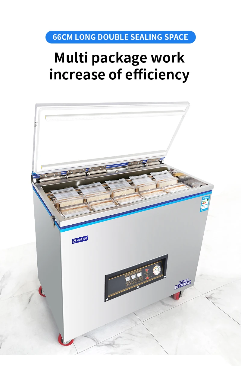 Commercial full-automatic cooked food large dry and wet powder granule seafood plastic packaging vacuum CE pumping machine
