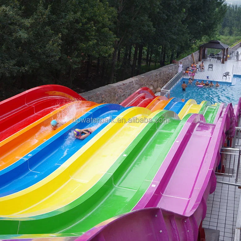 Commercial Large Water Park Equipment Lake Water Slide With Hot Dipped Galvanized Steel Structures And Roofs