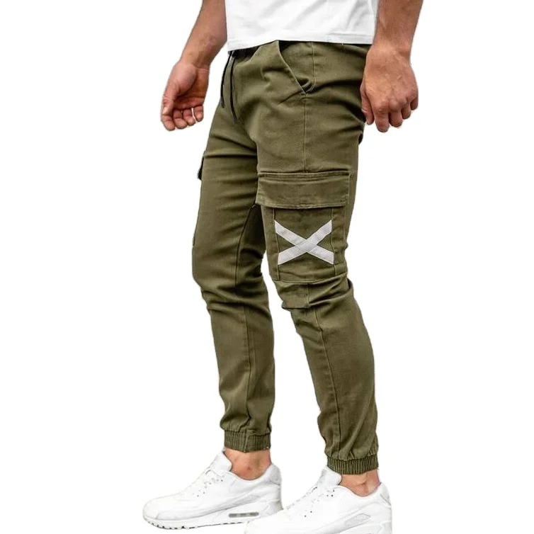 Men Side Flap Pocket Drawstring Hem 