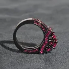 Ruby Ring Rings Jewelry Manufacturer Goth Womens Fashion Black Plated Zircons Ruby Wedding Band Ring 3 Stone Rings