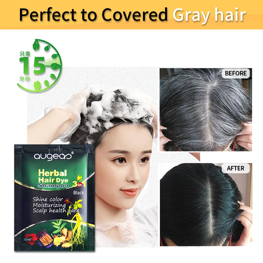 Hot sale OEM 10ml hair color cream salon products black hair dye shampoo organic beauty products black hair shampoo