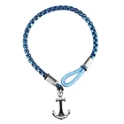 Rope Bracelets Adjustable Woven Stainless Steel Chain Anchor Custom Beach Braided Rope Bracelets