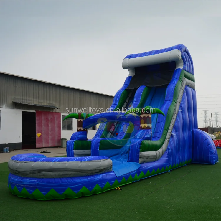 Hot sale water slide inflatable commercial water slide with pool for sale