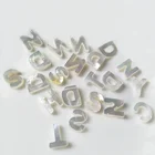 Mother Pearl Natural White Sea Shell 10mm 26 Letters Alphabet Mother Of Pearl Strands