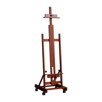 Professional Master Large hand-operated art studio drawing easel wooden display easels with four wheels