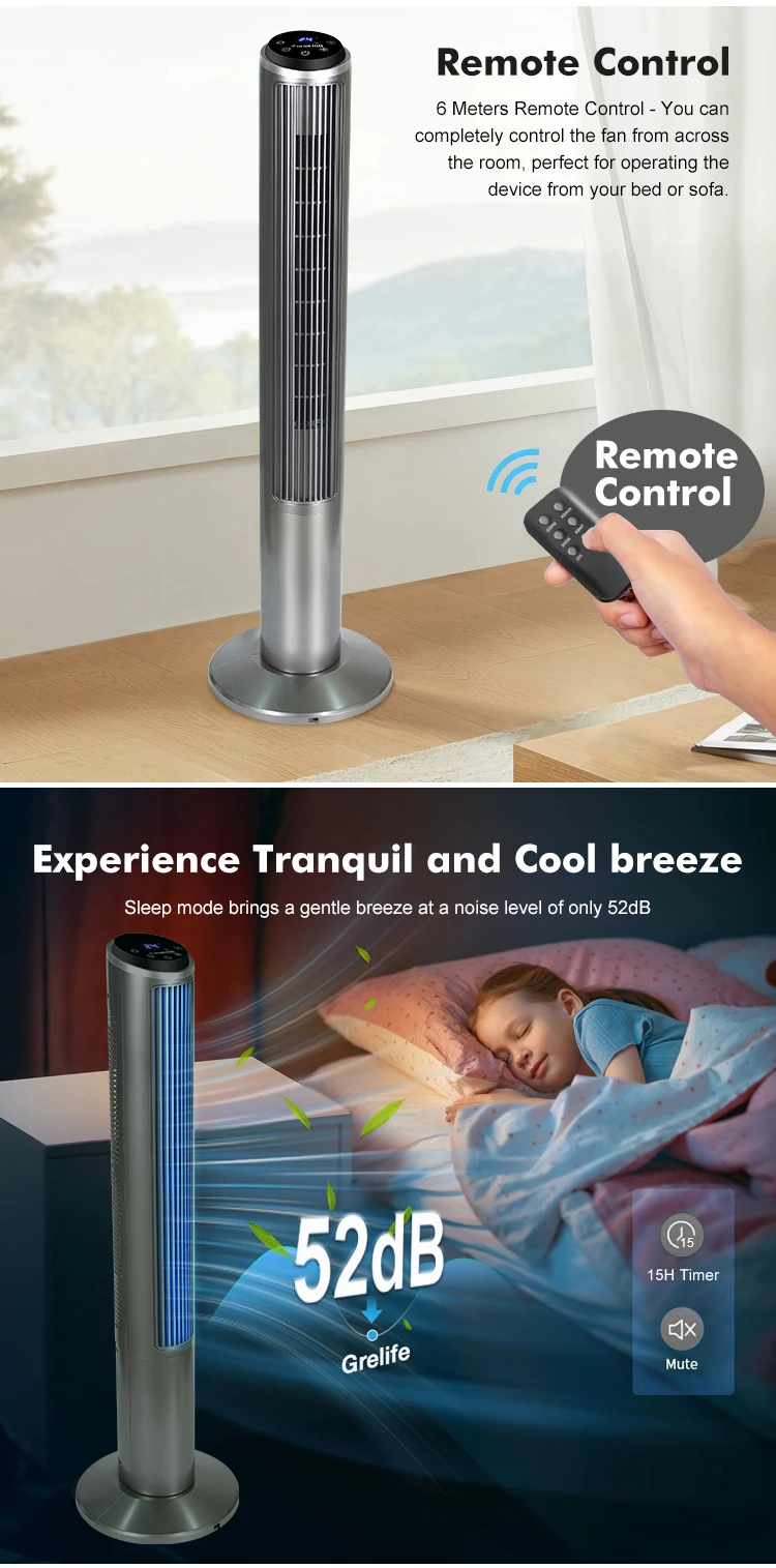 Tower Fan, 40-inch, 50, Plastic - detail 10