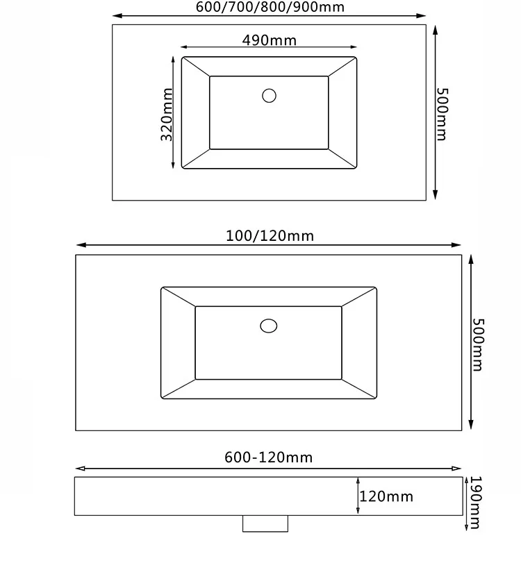 Customized White Rectangle Artificial Marble Tarpul Bathroom Vanity Wash Basin Luxury Hotel Wall Hung Sink Home Mount supplier