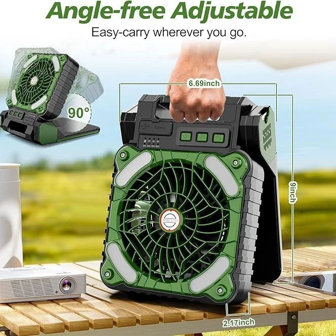Portable Rechargeable Fan, Solar, USB - detail 2