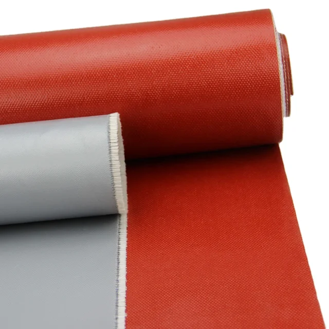 J&T Thermal Insulation Silicone Coated Glass Fabric Good Performance E-Glass 1-2 Alkali Free Plain Woven Silicon 39.4~61in.