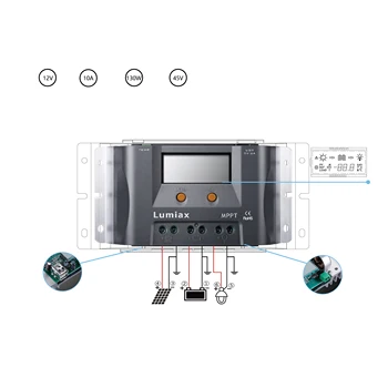 Lumiax 12v 24v 10a 15a Mppt Solar Charge Controller With Lcd Display