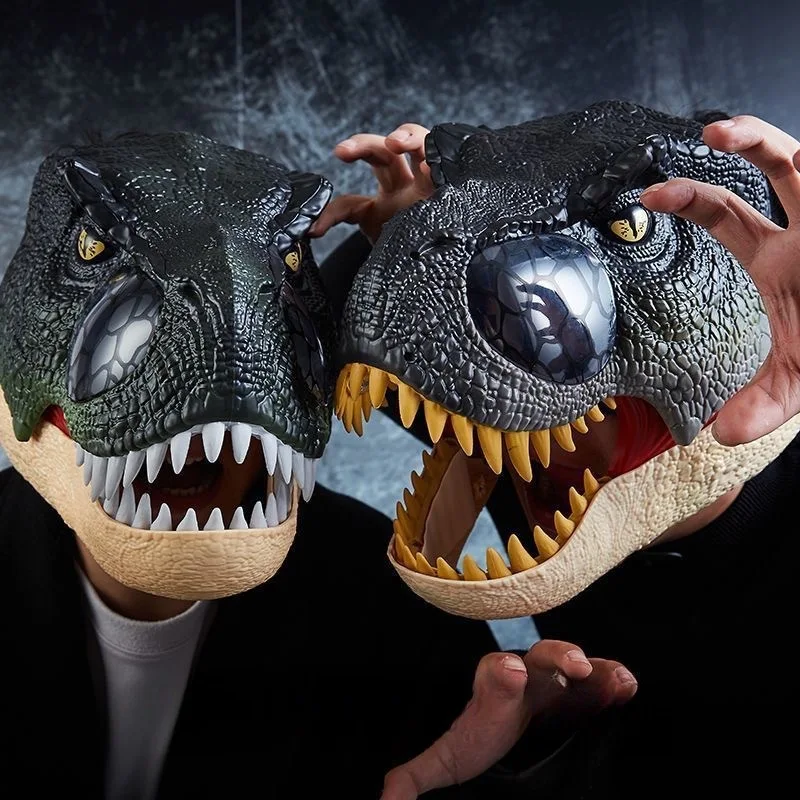 Movable Dragon Moving Jaw Decor Halloween & Christmas Party Funny Mask Dino Dinosaur Costume for Kids' Birthday Cosplay Gifts