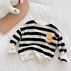 Kids China Fashion Design Daily Wear Custom Logo Striped Sleeves Kids Hoodie With Printing Words Boys Hoodies