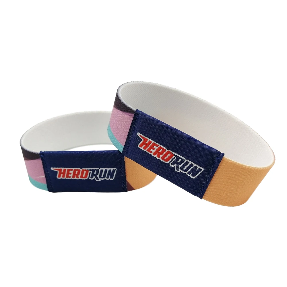 rfid recycle cloth fabric bracelet custom logo woven polyester elastic wristband for access control-1